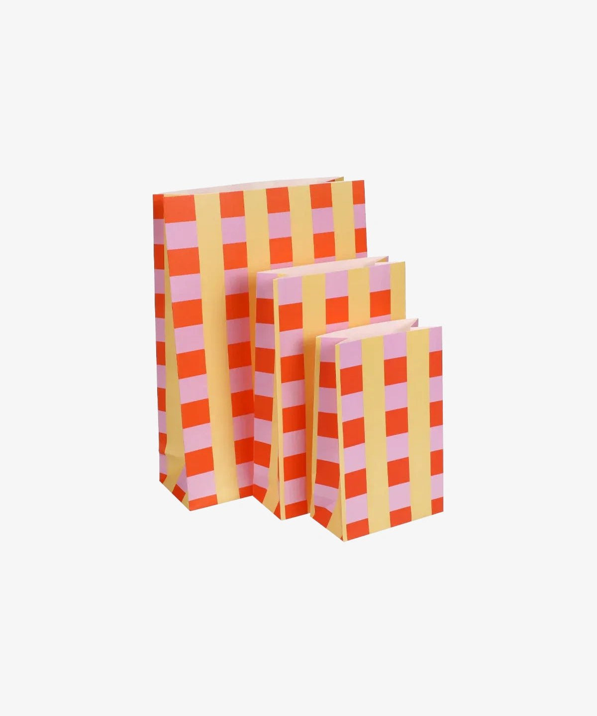 Kado Design - Geschenktüte mit Boden • Kariert Gelb/Orange/Rosa - ROSA ECK