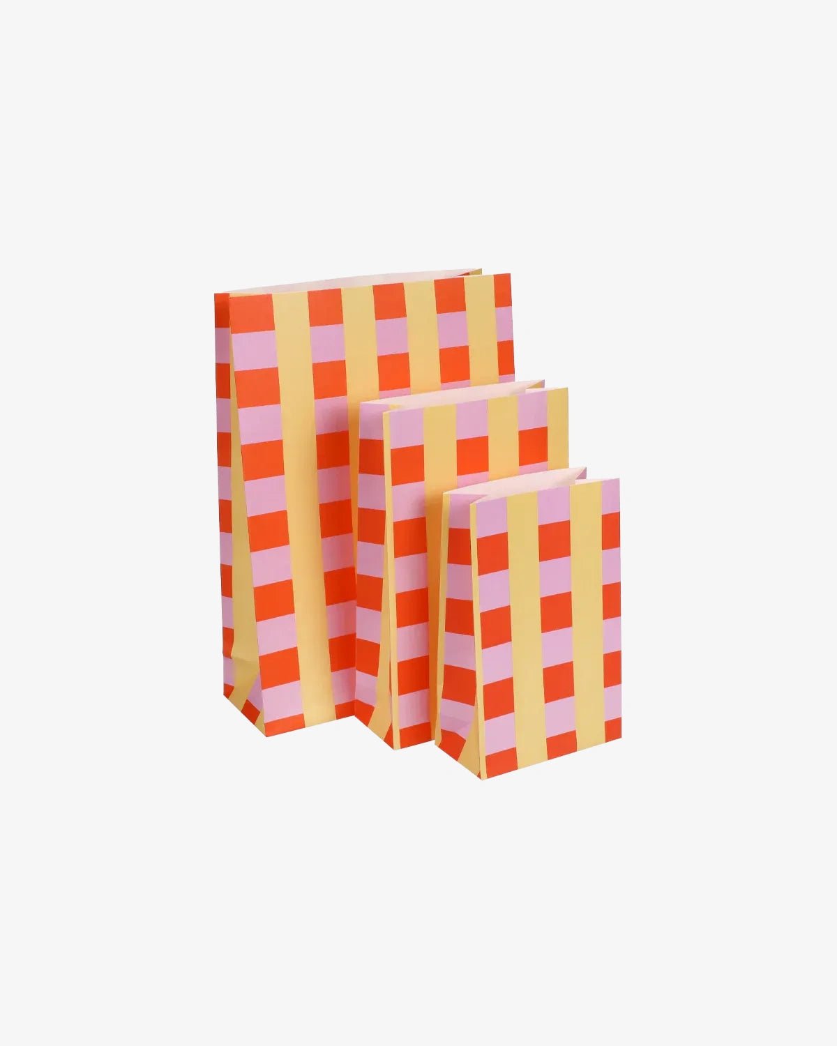Kado Design - Geschenktüte mit Boden • Kariert Gelb/Orange/Rosa - ROSA ECK