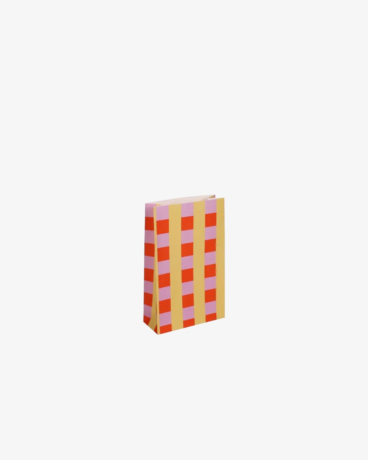 Kado Design - Geschenktüte mit Boden • Kariert Gelb/Orange/Rosa - ROSA ECK