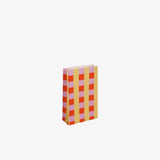 Kado Design - Geschenktüte mit Boden • Kariert Gelb/Orange/Rosa - ROSA ECK