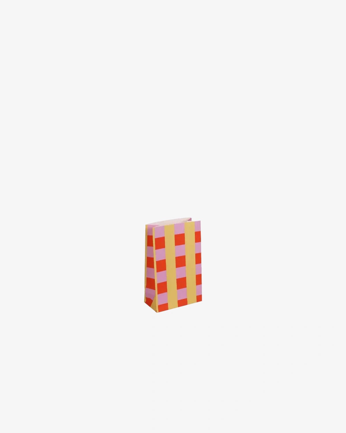 Kado Design - Geschenktüte mit Boden • Kariert Gelb/Orange/Rosa - ROSA ECK