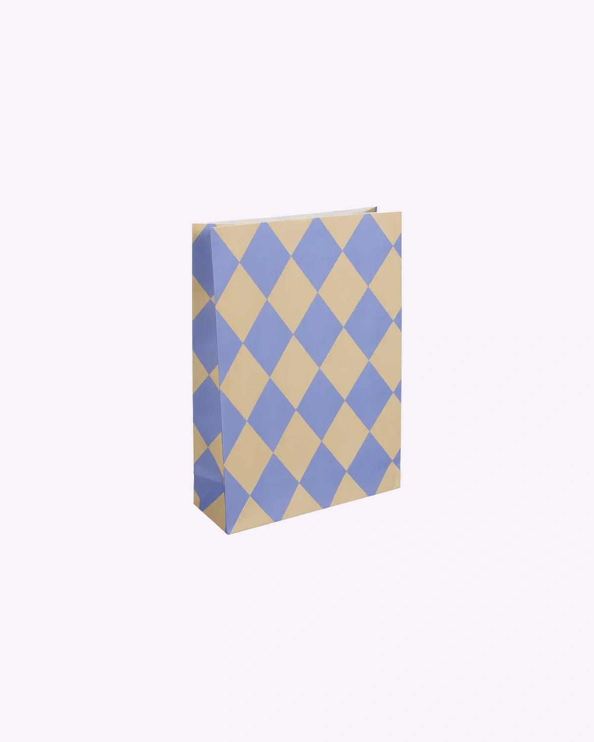 Kado Design - Geschenktüte mit Boden • Kariert Hellblau/Gelb - Geschenkverpackung - ROSA ECK