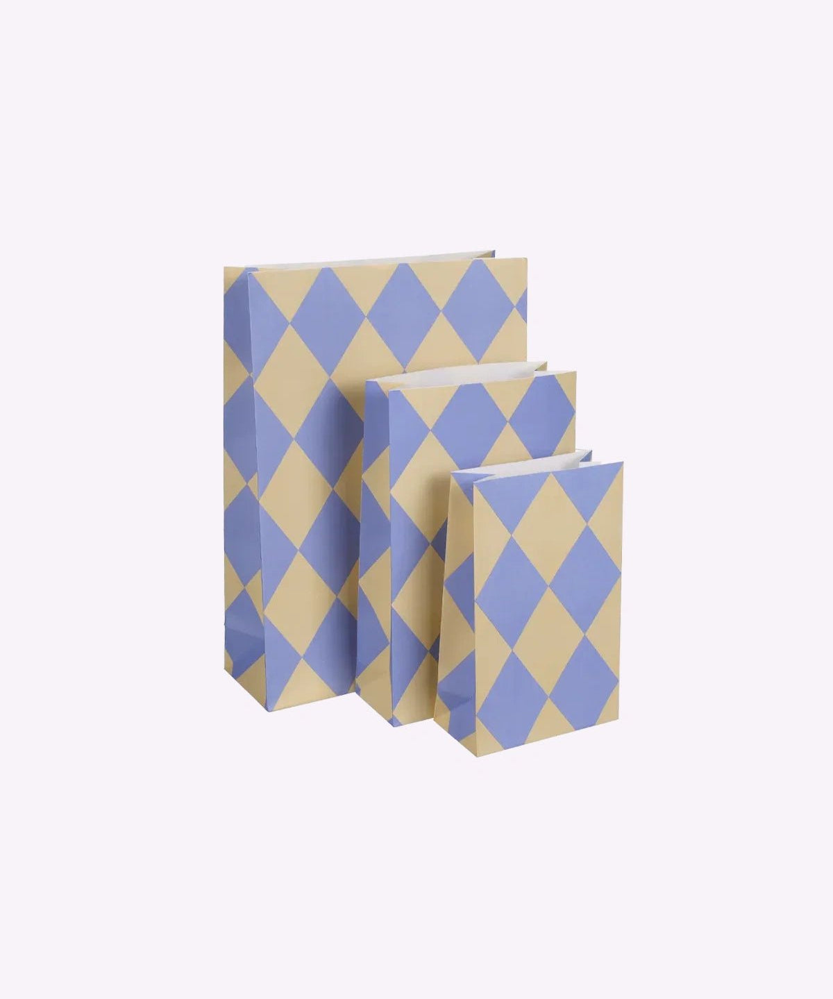 Kado Design - Geschenktüte mit Boden • Kariert Hellblau/Gelb - Geschenkverpackung - ROSA ECK