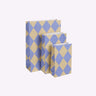 Kado Design - Geschenktüte mit Boden • Kariert Hellblau/Gelb - Geschenkverpackung - ROSA ECK