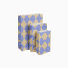 Kado Design - Geschenktüte mit Boden • Kariert Hellblau/Gelb - Geschenkverpackung - ROSA ECK