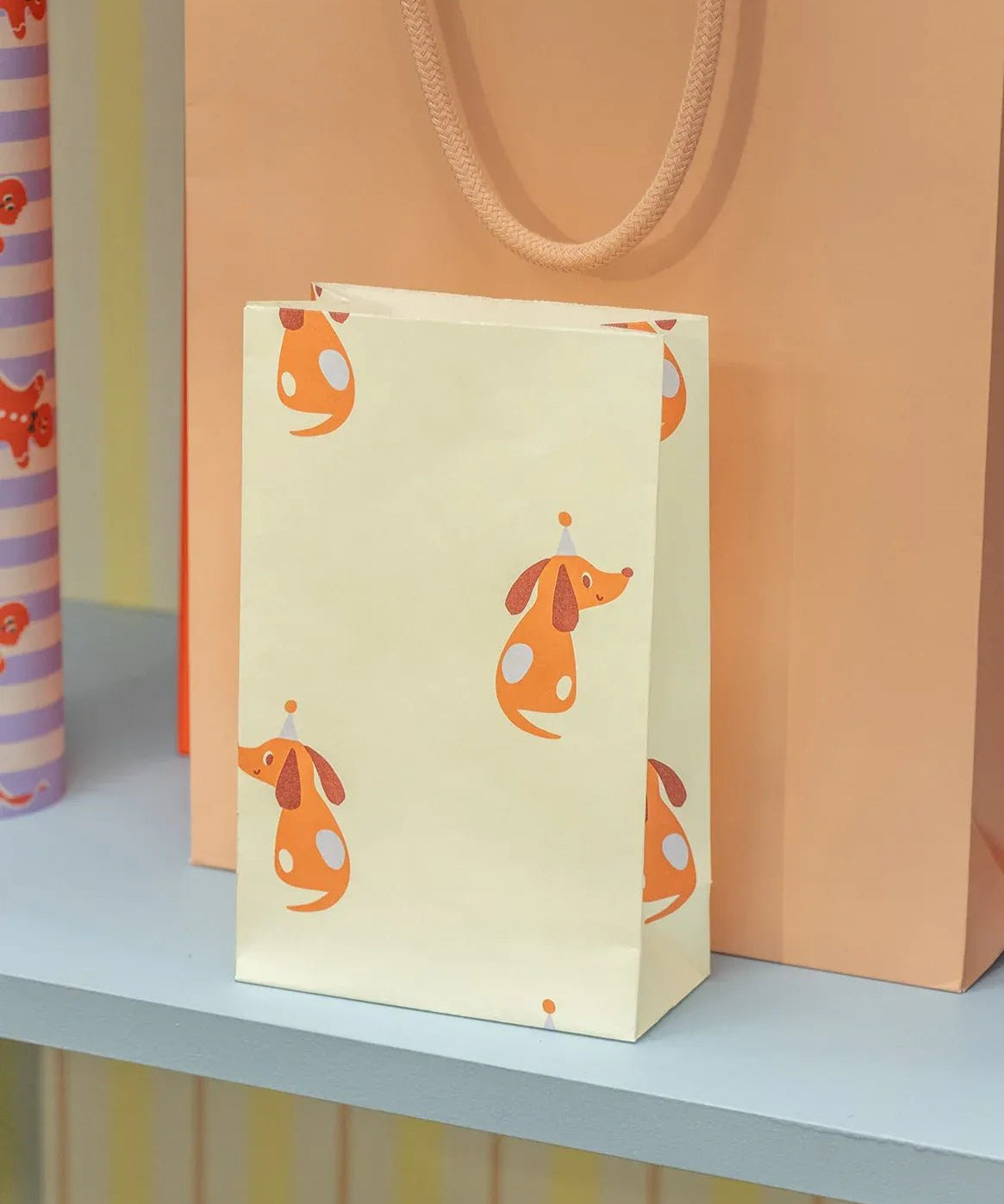 Kado Design - Geschenktüte mit Boden • Party Dog (by Anne Pascal) - Geschenkverpackung - ROSA ECK