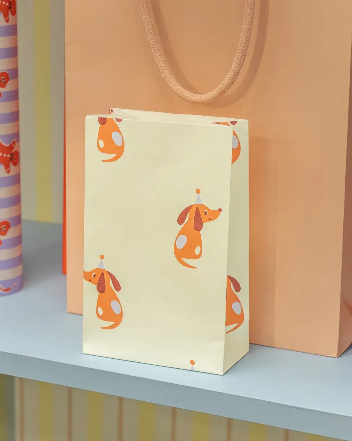 Kado Design - Geschenktüte mit Boden • Party Dog (by Anne Pascal) - Geschenkverpackung - ROSA ECK