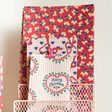 Kado Design - Geschenktüte mit Boden • Schleifen/Herz - Geschenkverpackung - ROSA ECK