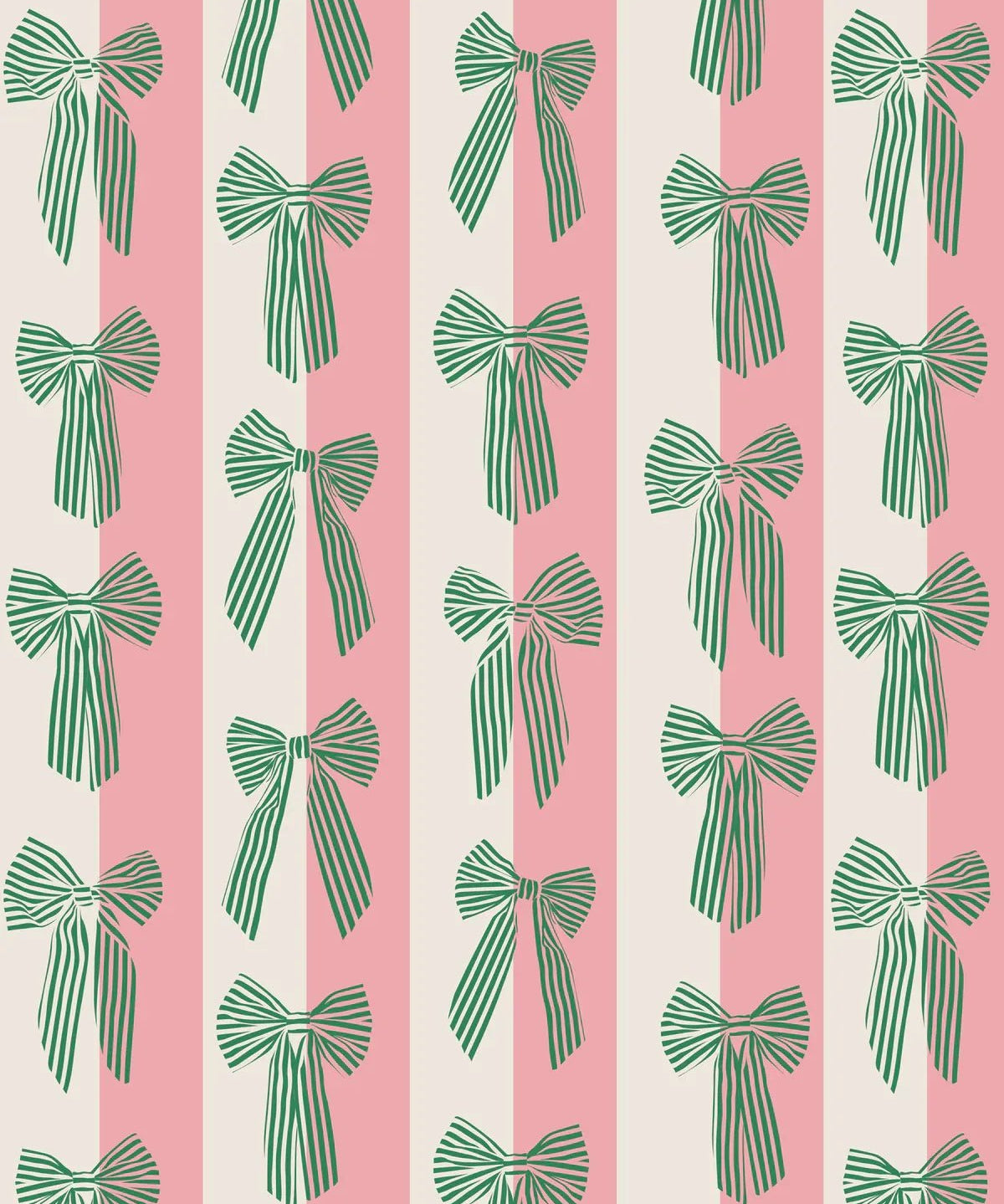 Kado Design - Geschenktüte mit Boden • Schleifen/Streifen Grün/Rosa - Geschenkverpackung - ROSA ECK