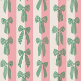 Kado Design - Geschenktüte mit Boden • Schleifen/Streifen Grün/Rosa - Geschenkverpackung - ROSA ECK