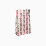 Kado Design - Geschenktüte mit Boden • Schleifen/Streifen Grün/Rosa - Geschenkverpackung - ROSA ECK