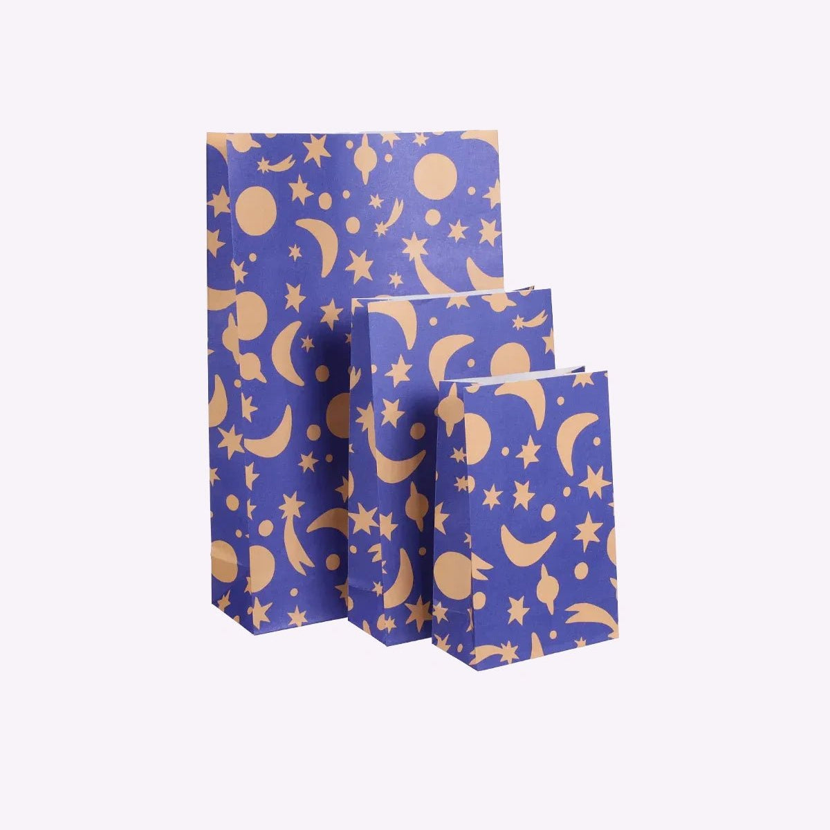 Kado Design - Geschenktüte mit Boden • Sonne, Mond & Sterne - Geschenkverpackung - ROSA ECK