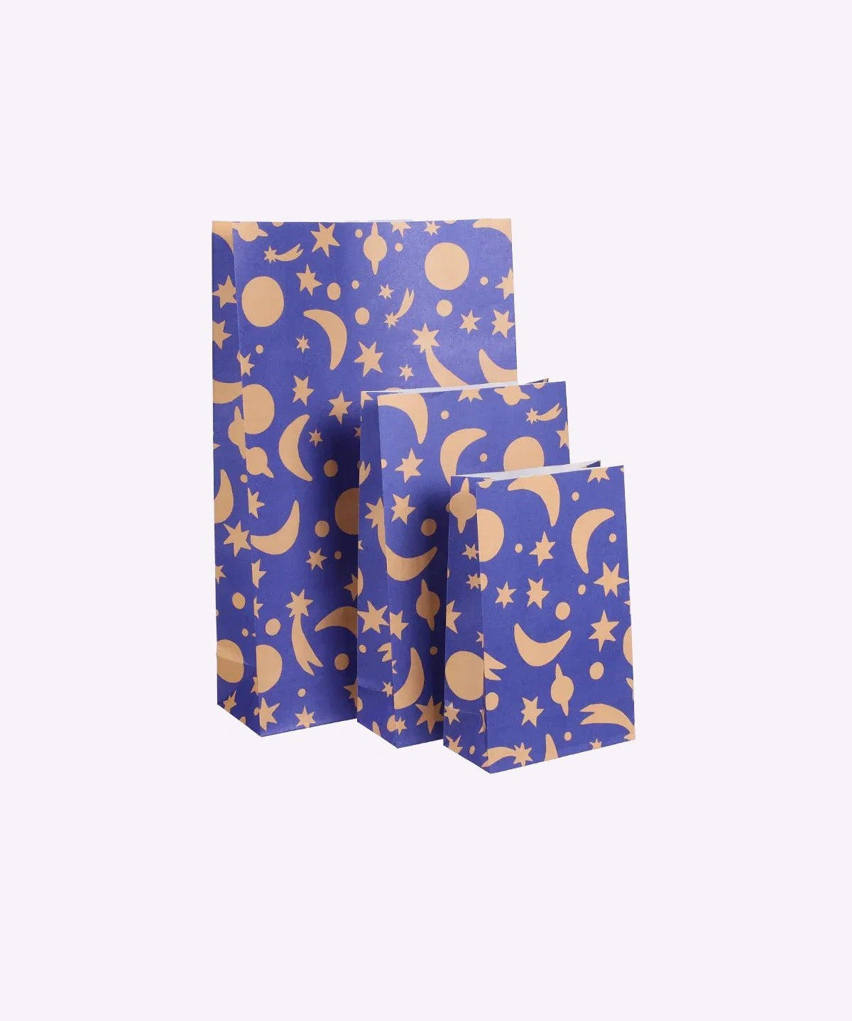 Kado Design - Geschenktüte mit Boden • Sonne, Mond & Sterne - Geschenkverpackung - ROSA ECK