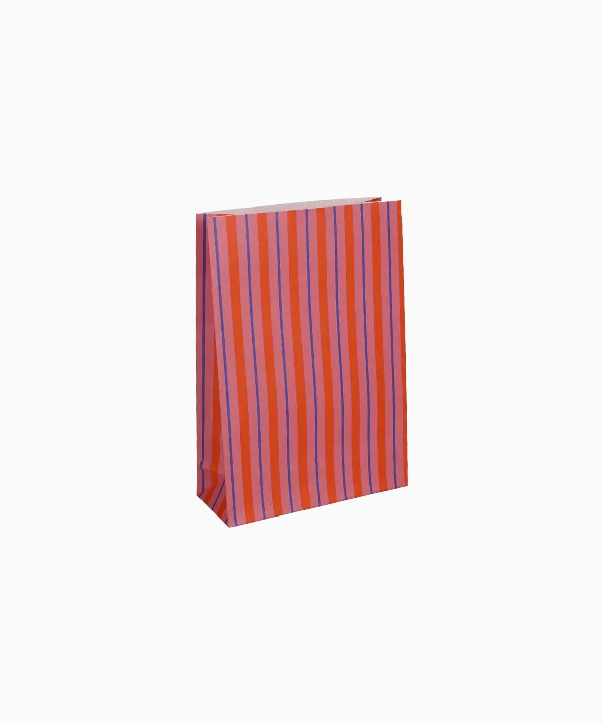 Kado Design - Geschenktüte mit Boden • Streifen Orange/Rosa/Blau - Geschenkverpackung - ROSA ECK