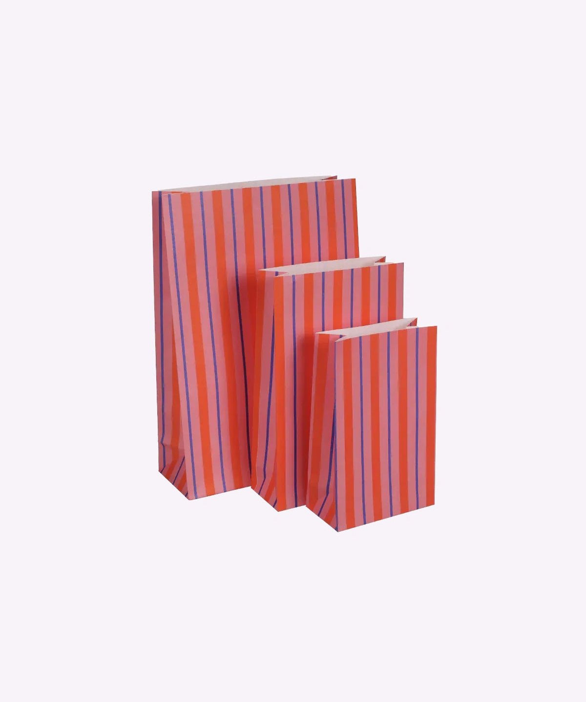 Kado Design - Geschenktüte mit Boden • Streifen Rot/Blau/Rosa - Geschenkverpackung - ROSA ECK