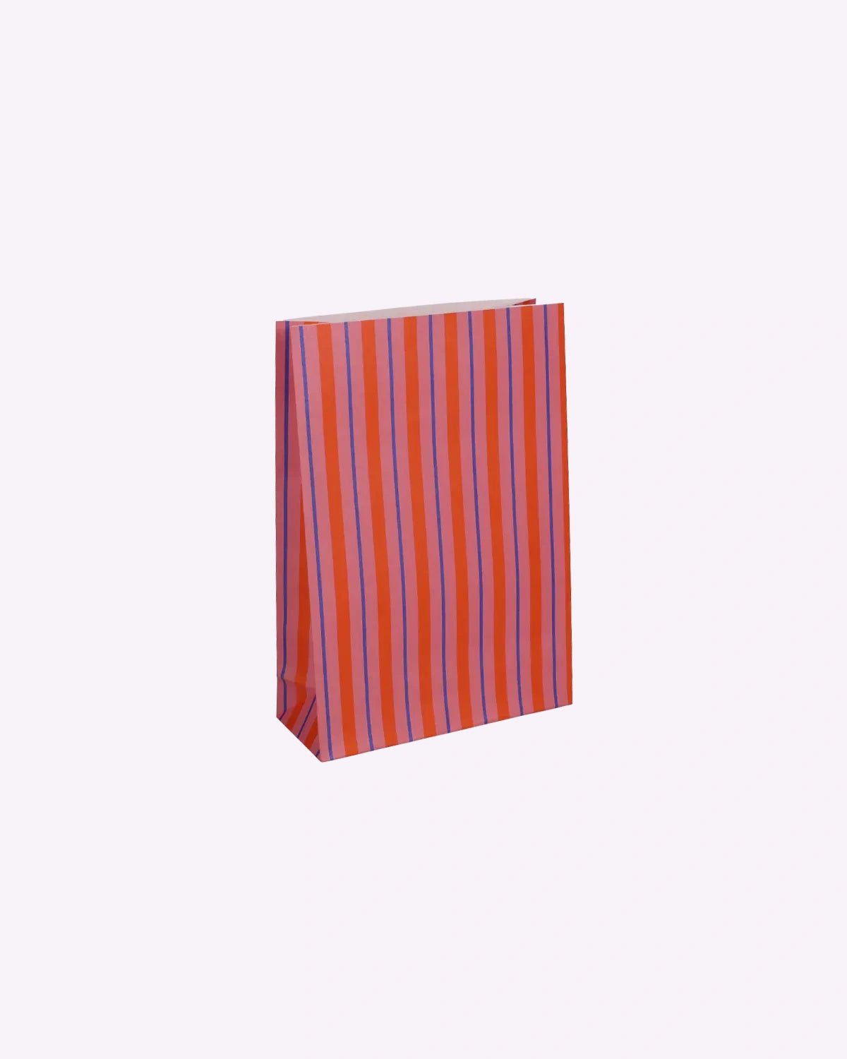 Kado Design - Geschenktüte mit Boden • Streifen Rot/Blau/Rosa - Geschenkverpackung - ROSA ECK