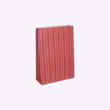Kado Design - Geschenktüte mit Boden • Streifen Rot/Blau/Rosa - Geschenkverpackung - ROSA ECK
