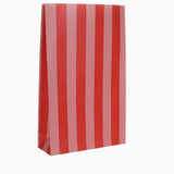 Kado Design - Geschenktüte mit Boden • Streifen Rot/Rosa - Geschenkverpackung - ROSA ECK