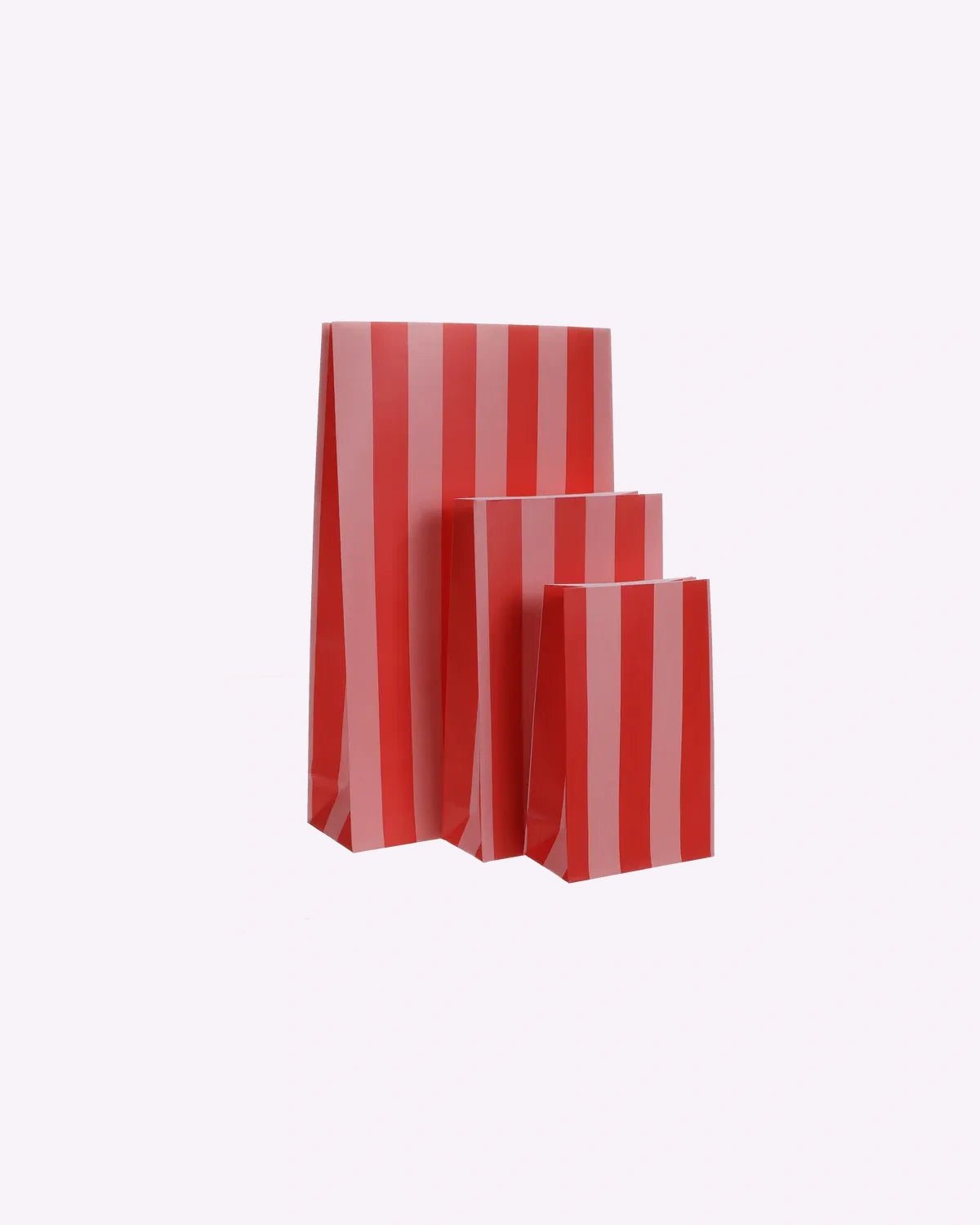 Geschenktüte mit Boden • Streifen Rot/Rosa
