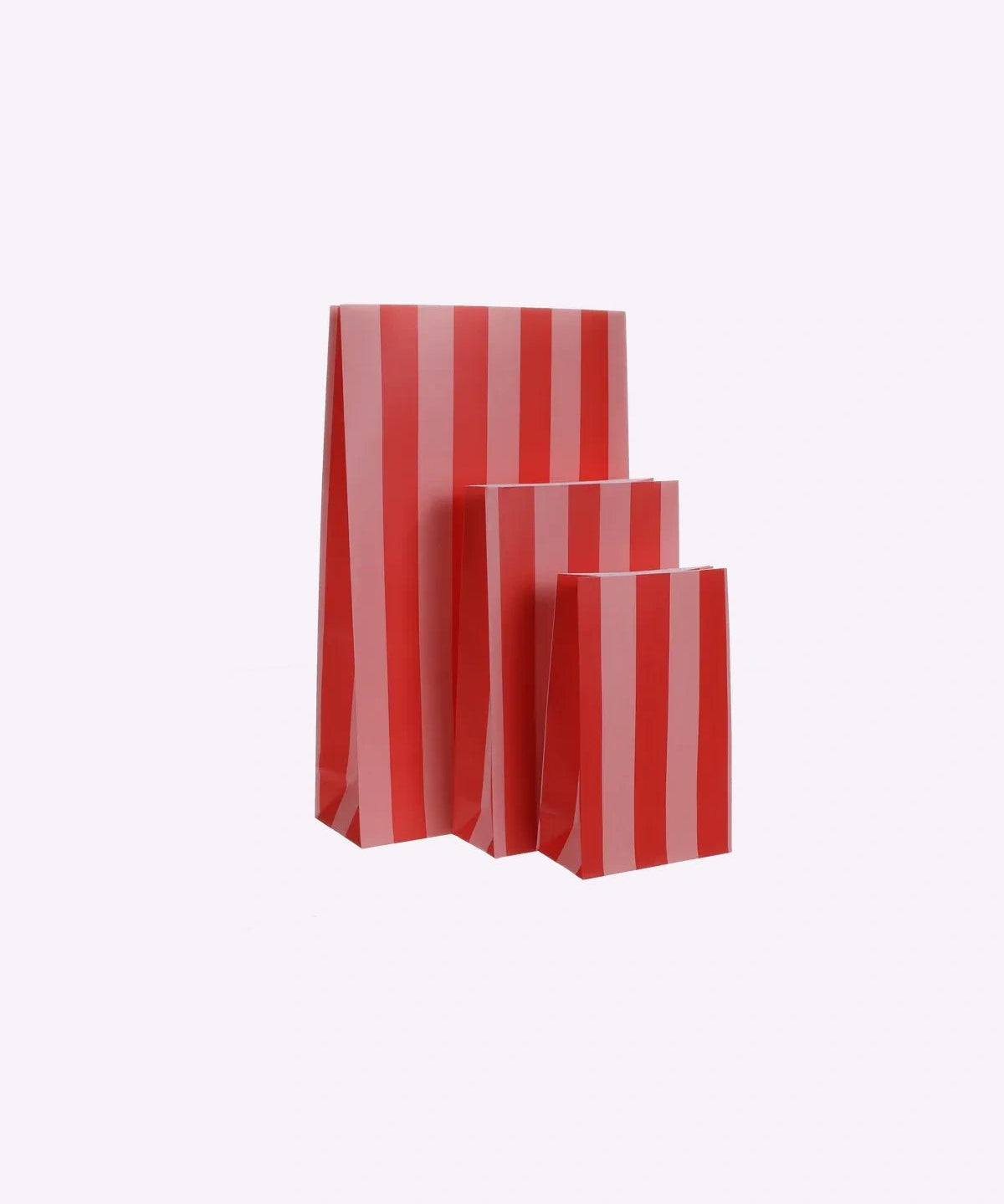 Kado Design - Geschenktüte mit Boden • Streifen Rot/Rosa - Geschenkverpackung - ROSA ECK