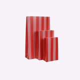 Kado Design - Geschenktüte mit Boden • Streifen Rot/Rosa - Geschenkverpackung - ROSA ECK