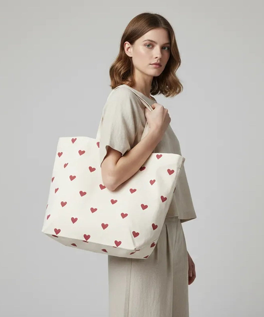 Kado Design - Große Tragetasche • Herzen Blau - Tasche - ROSA ECK