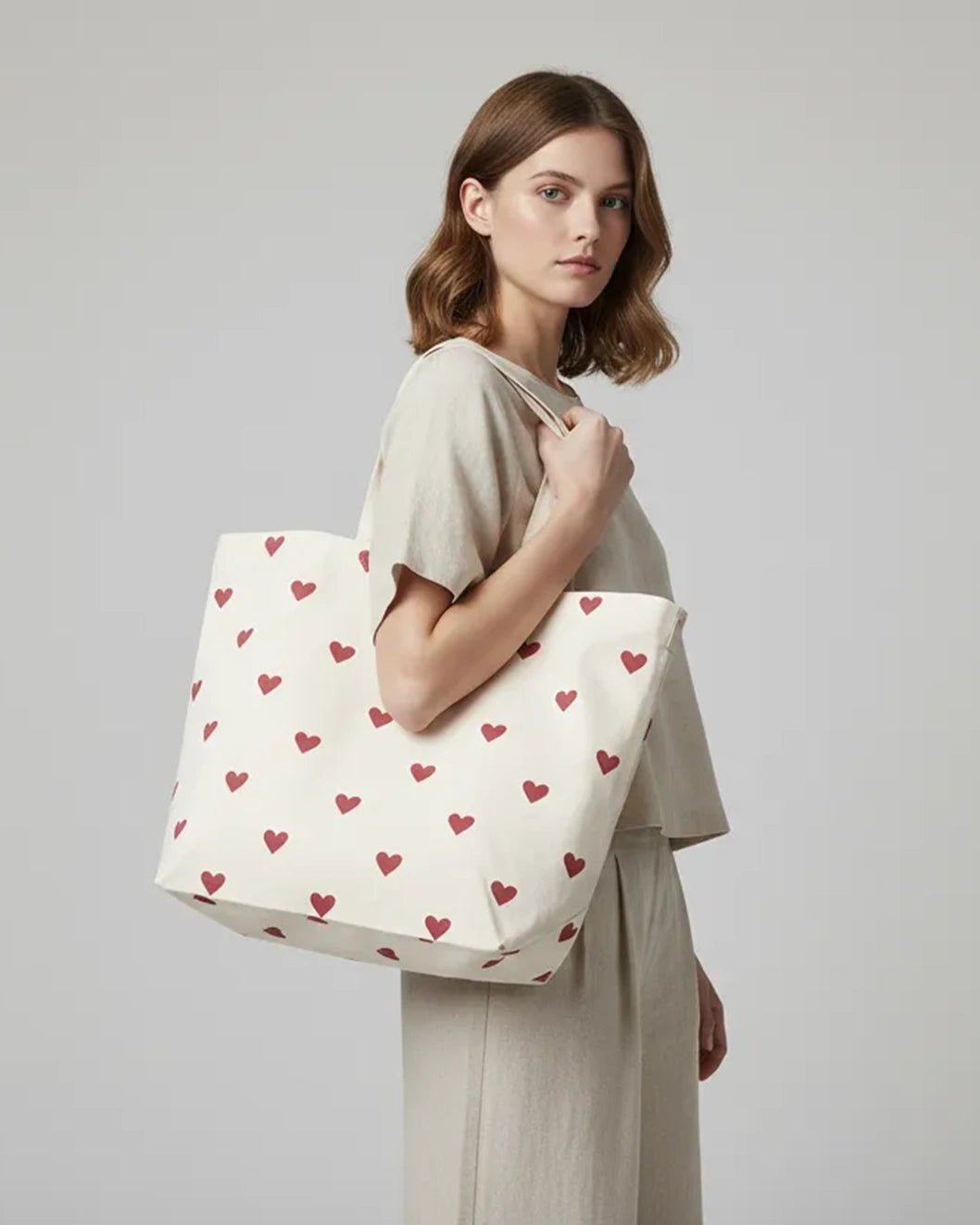 Kado Design - Große Tragetasche • Herzen Blau - Tasche - ROSA ECK