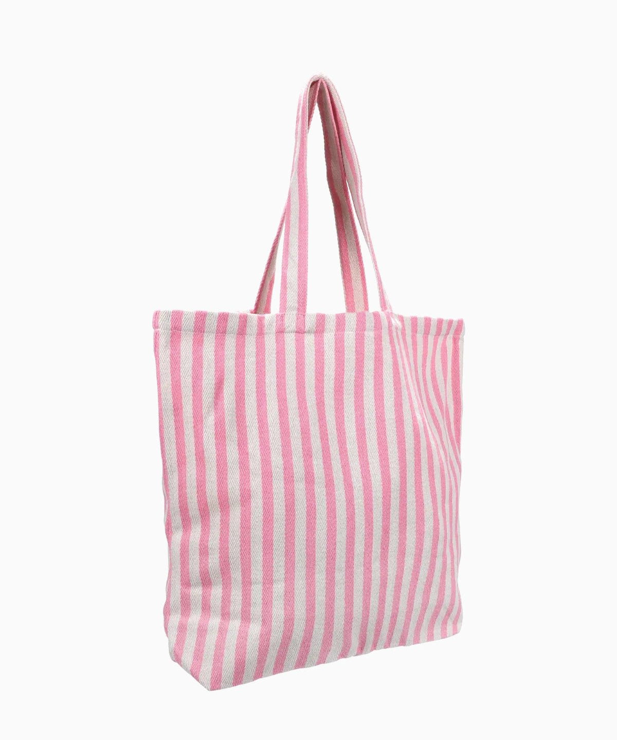 Kado Design - Große Tragetasche Natur • Streifen Hellrosa - Tasche - ROSA ECK