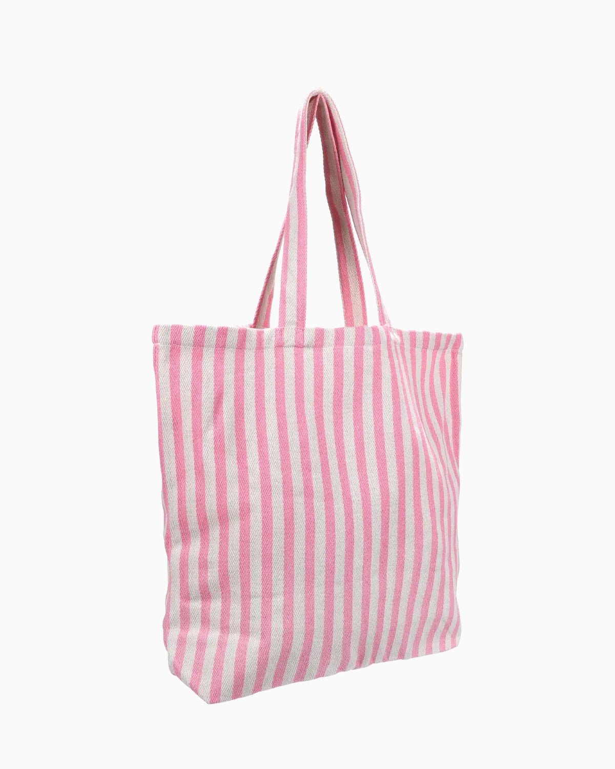 Kado Design - Große Tragetasche Natur • Streifen Hellrosa - Tasche - ROSA ECK