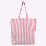 Kado Design - Große Tragetasche Natur • Streifen Hellrosa - Tasche - ROSA ECK