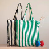 Kado Design - Große Tragetasche Natur • Streifen Hellrosa - Tasche - ROSA ECK