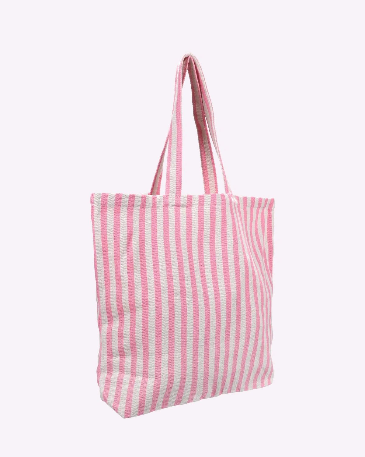 Kado Design - Große Tragetasche Natur • Streifen Hellrosa - Tasche - ROSA ECK