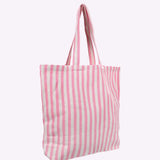 Kado Design - Große Tragetasche Natur • Streifen Hellrosa - Tasche - ROSA ECK