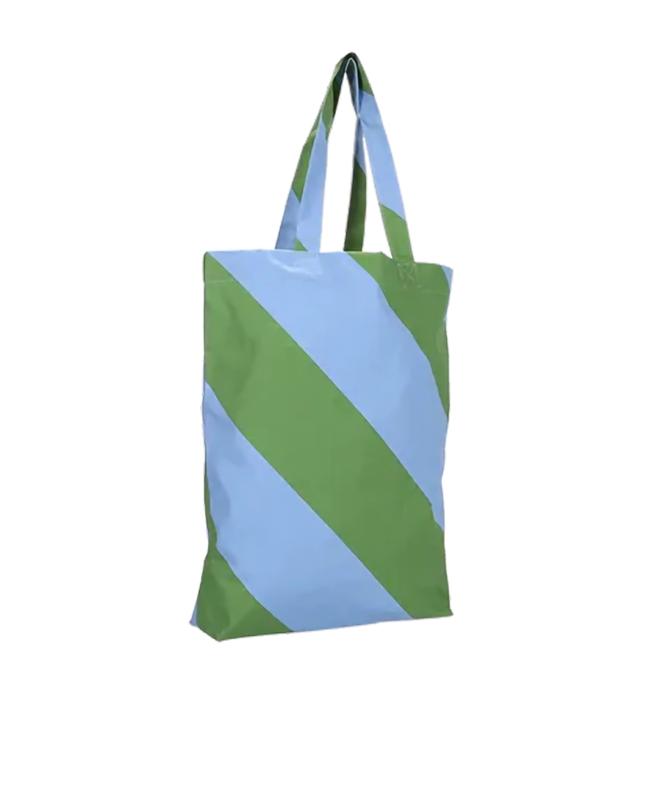 Kado Design - Kado Design Tragetasche aus Baumwolle • Diagonale Streifen Grün/Blau - Tasche - ROSA ECK Concept Store