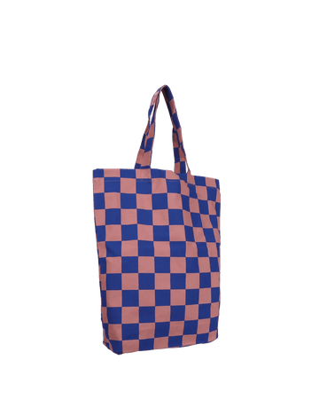 Kado Design - Karierte Tragetasche | cobalt + lychee - ROSA ECK Concept Store