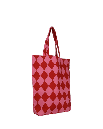 Kado Design - Karierte Tragetasche | diamond grapefruit + brick - ROSA ECK Concept Store