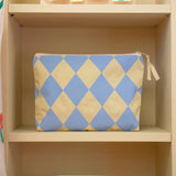 Kado Design - Karierter Kulturbeutel | vanilla + ice blue - ROSA ECK Concept Store
