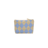 Kado Design - Karierter Kulturbeutel | vanilla + ice blue - ROSA ECK Concept Store