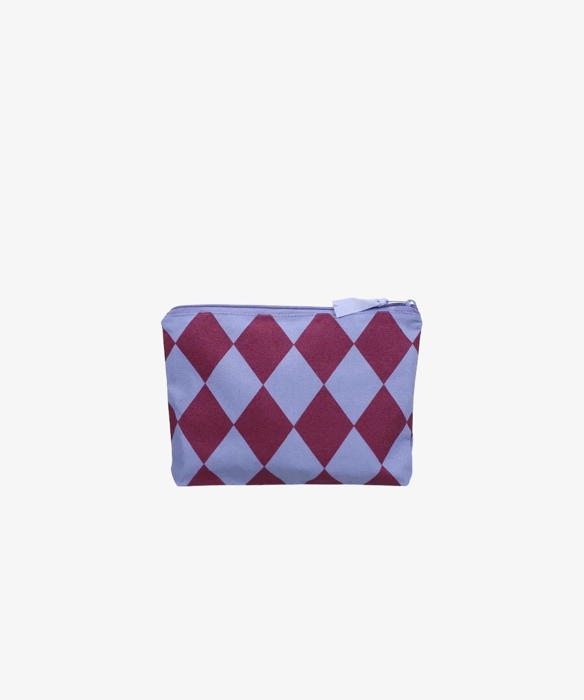 Kado Design - Kosmetiktasche aus Baumwolle • Hellblau/Lila Rauten - ROSA ECK