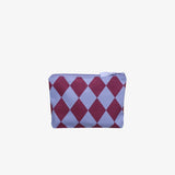 Kado Design - Kosmetiktasche aus Baumwolle • Hellblau/Lila Rauten - ROSA ECK