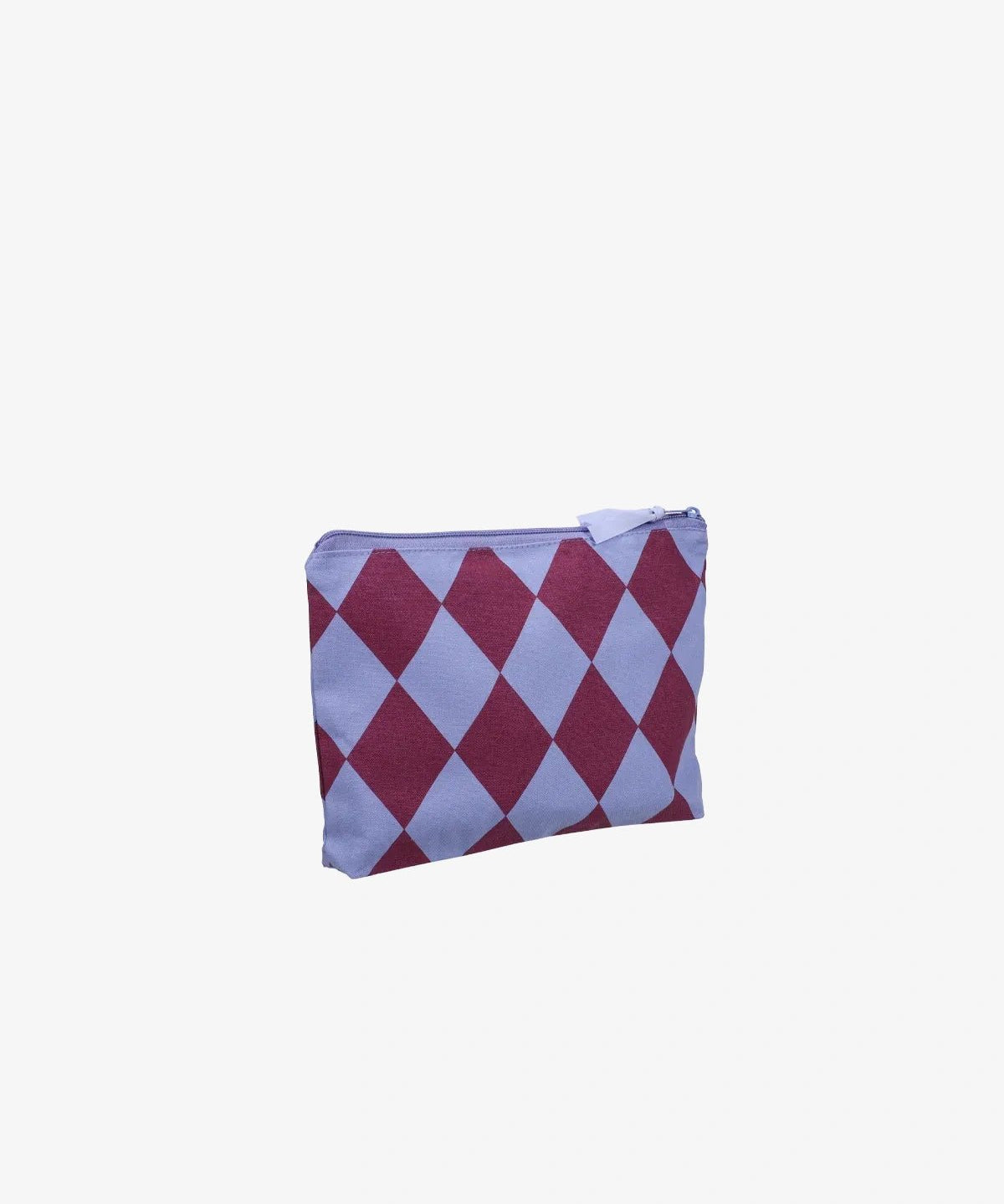 Kado Design - Kosmetiktasche aus Baumwolle • Hellblau/Lila Rauten - ROSA ECK
