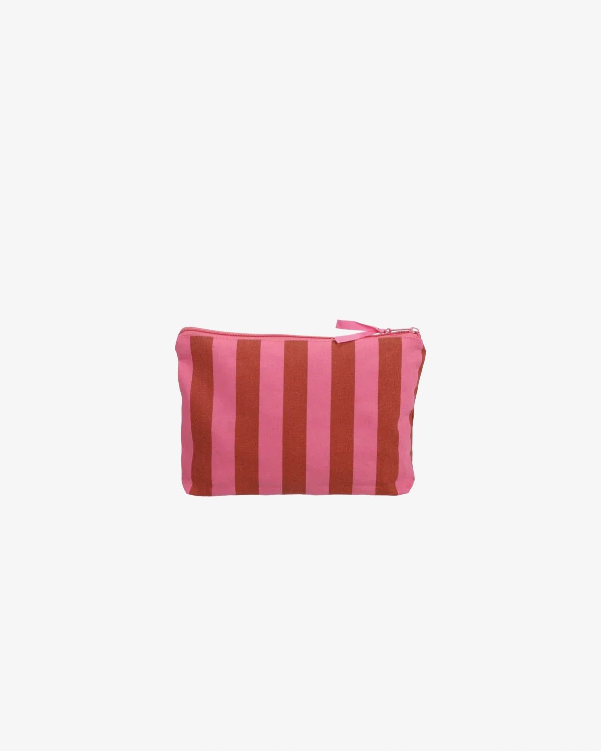 Kado Design - Kosmetiktasche aus Baumwolle • Pink/Braun gestreift - ROSA ECK