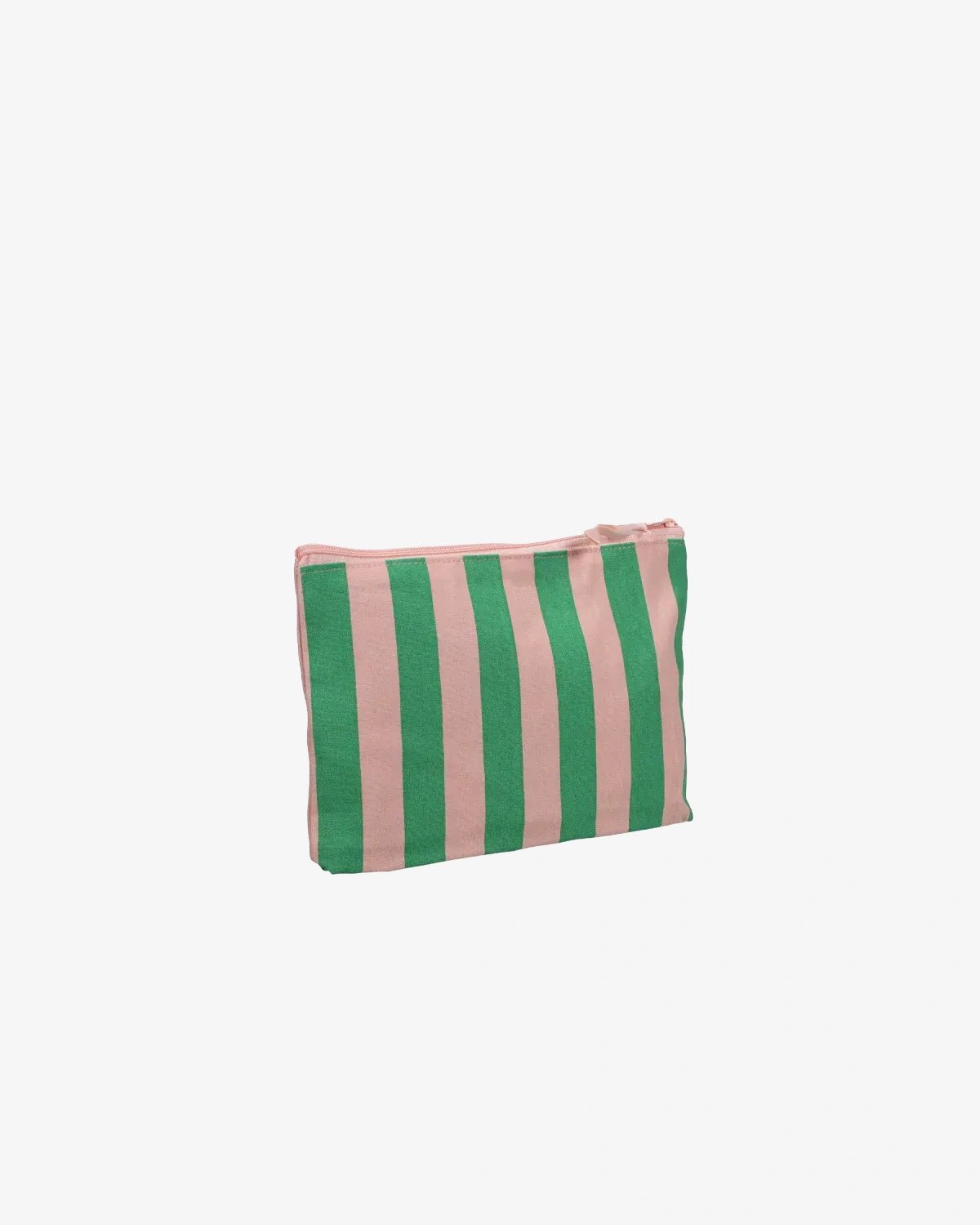 Kado Design - Kosmetiktasche aus Baumwolle • Rosa/Grün gestreift - ROSA ECK