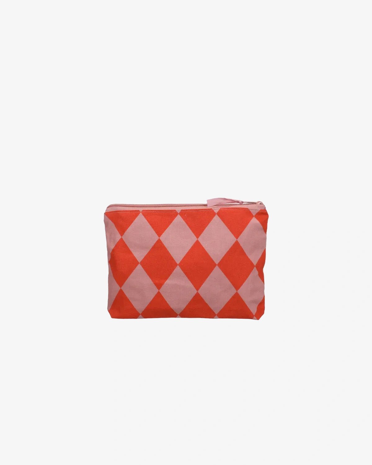 Kado Design - Kosmetiktasche aus Baumwolle • Rosa/Orange Rauten - ROSA ECK