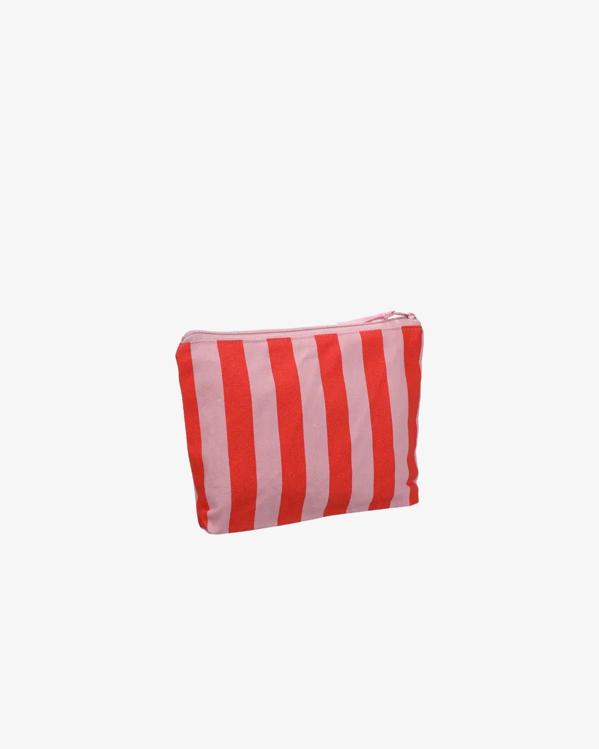Kado Design - Kosmetiktasche aus Baumwolle • Rosa/Rot gestreift - ROSA ECK