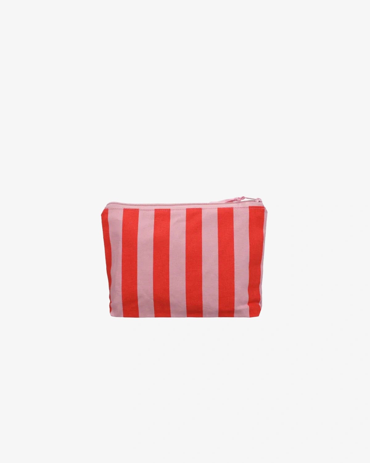 Kado Design - Kosmetiktasche aus Baumwolle • Rosa/Rot gestreift - ROSA ECK