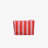 Kado Design - Kosmetiktasche aus Baumwolle • Rosa/Rot gestreift - ROSA ECK