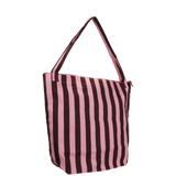 Kado Design - Reißverschlusstasche aus Baumwolle • Pink/Braun gestreift - Tasche - ROSA ECK Concept Store