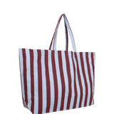 Kado Design - Strandtasche aus Baumwolle • Hellblau/Braun gestreift - Tasche - ROSA ECK Concept Store