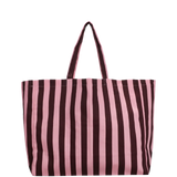 Kado Design - Strandtasche aus Baumwolle • Pink/Braun gestreift - Tasche - ROSA ECK Concept Store